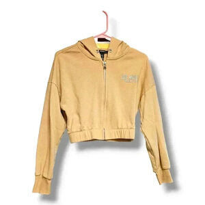 Forever 21 Cropped Lightweight Zip Up Hoodie Size S.